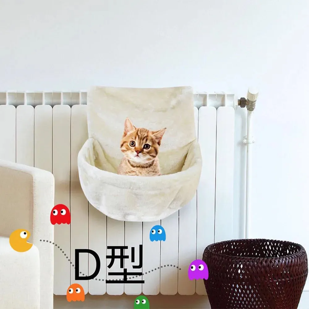 Cat Plush Radiator Bag - Soft Cat Hanging Bed - Strong Durable Iron Frame - Warm and Cosy Cat Hanging Hammock for Small Pets