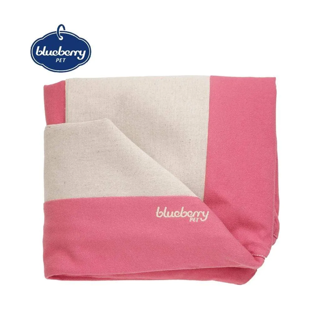 Cover-removable and Washable Color-block Linen Blend Dog Bed & Bed Cover Value Pack