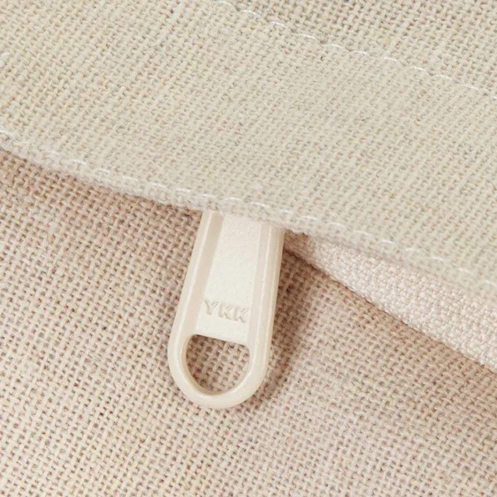 Cover-removable and Washable Color-block Linen Blend Dog Bed & Bed Cover Value Pack