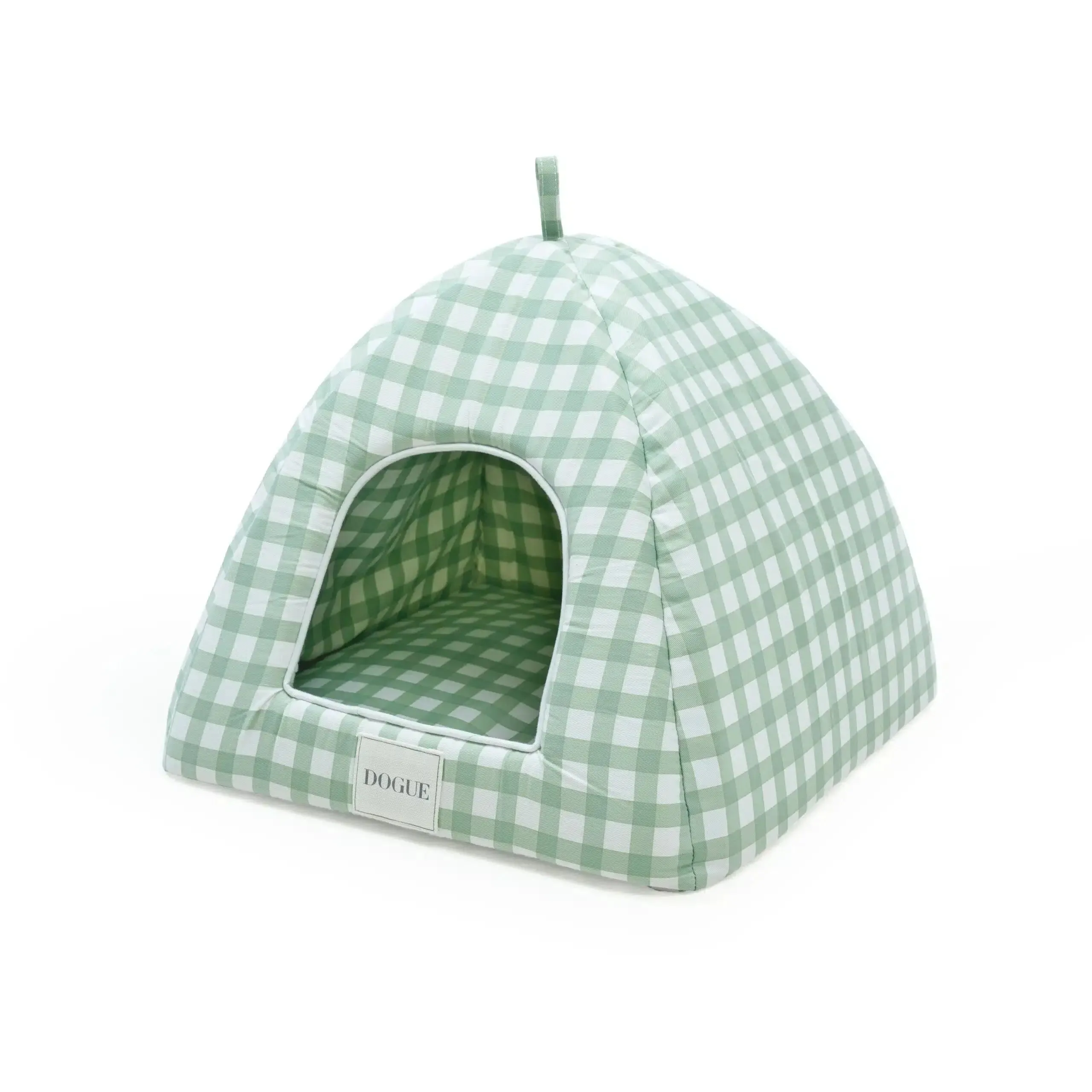 DOGUE Gingham Green Cat Bed