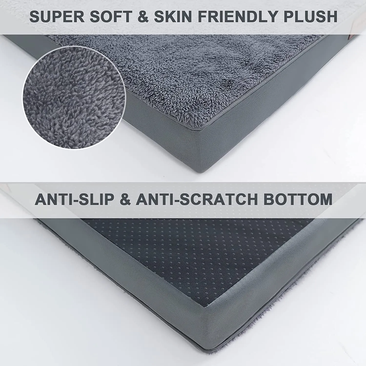 Egg-Crate Foam Dog Bed with Removable Washable Cover-M