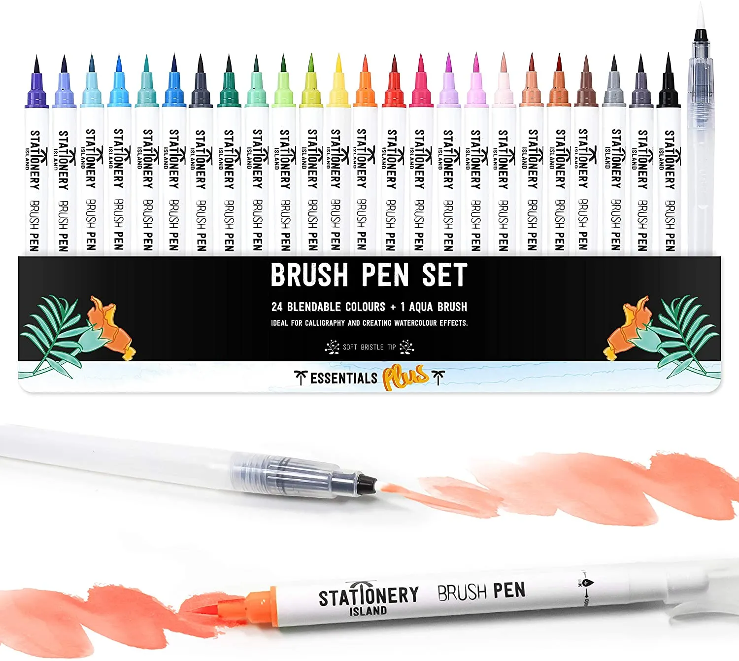 Essential Colours Brush Pens - Pack of 24   Aqua Brush