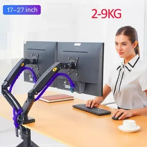 Gas Spring Ergonomic 10"-27" Dual Monitor Stand