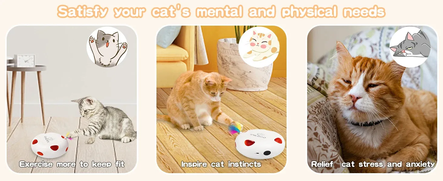 Interactive Cat Toy with Smart Feather, Automatic Standby, and Type-C Charging - Ideal for Indoor Cats