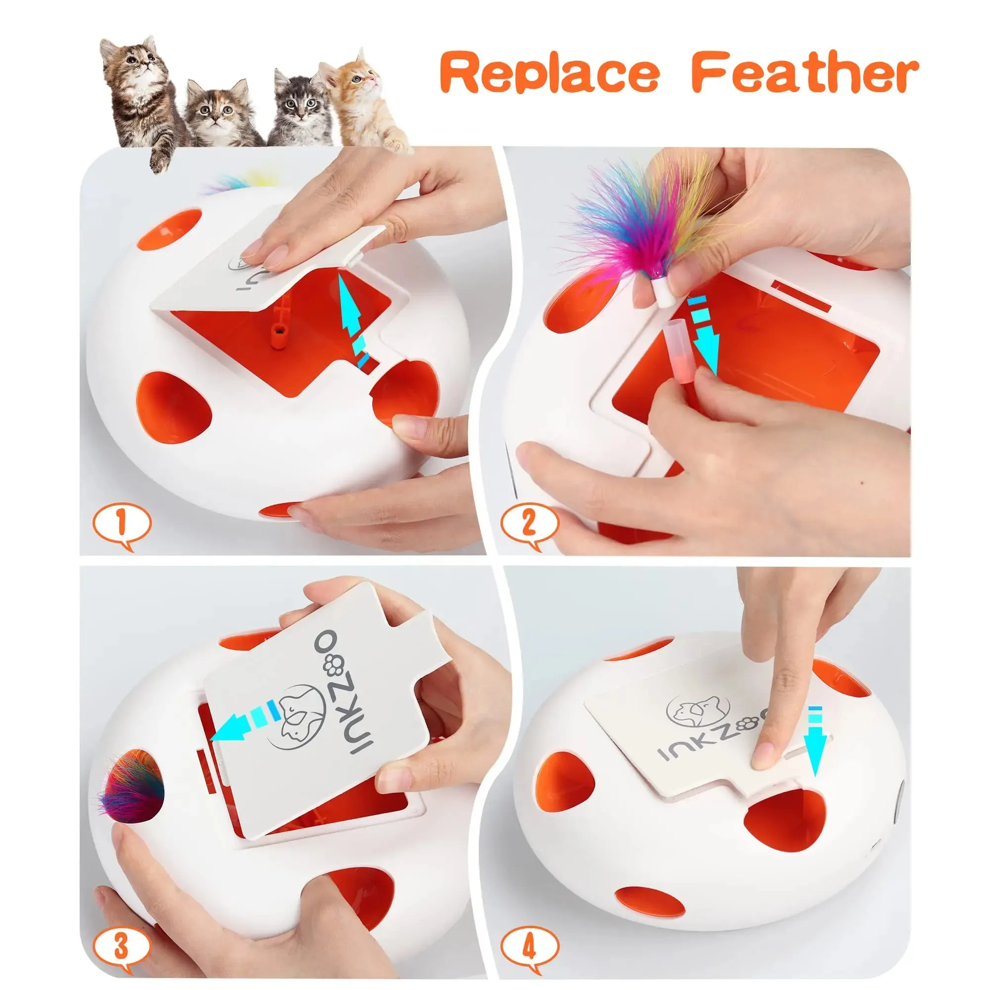 Interactive Cat Toy with Smart Feather, Automatic Standby, and Type-C Charging - Ideal for Indoor Cats