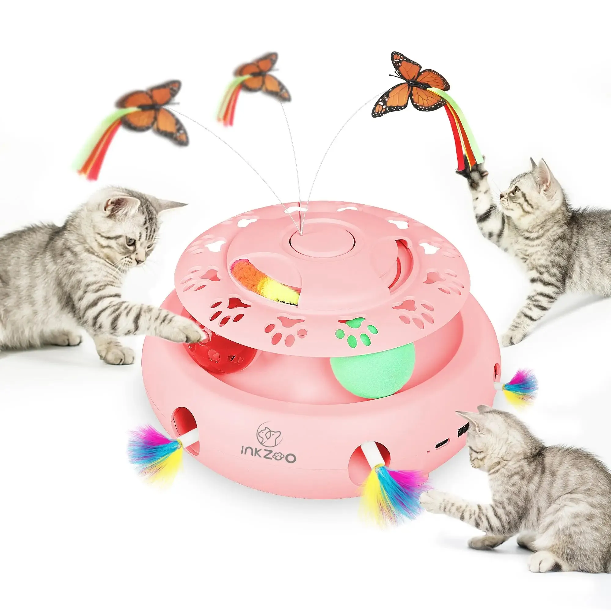 Interactive Cat Toy with Smart Feather, Automatic Standby, and Type-C Charging - Ideal for Indoor Cats