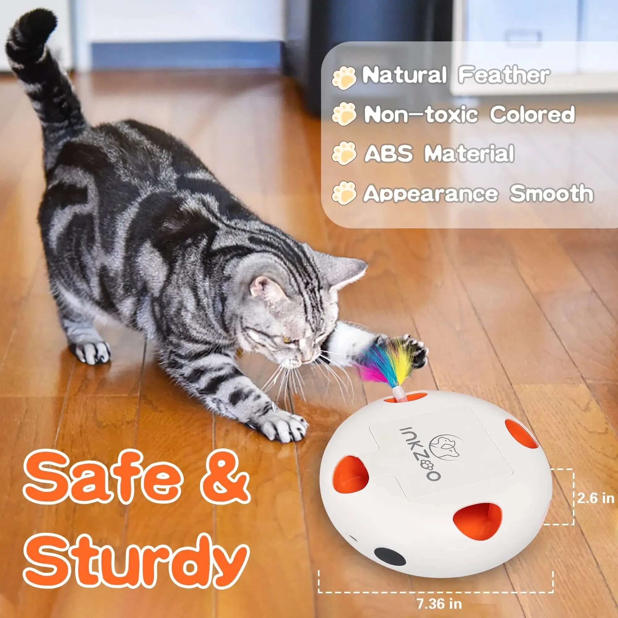Interactive Cat Toy with Smart Feather, Automatic Standby, and Type-C Charging - Ideal for Indoor Cats