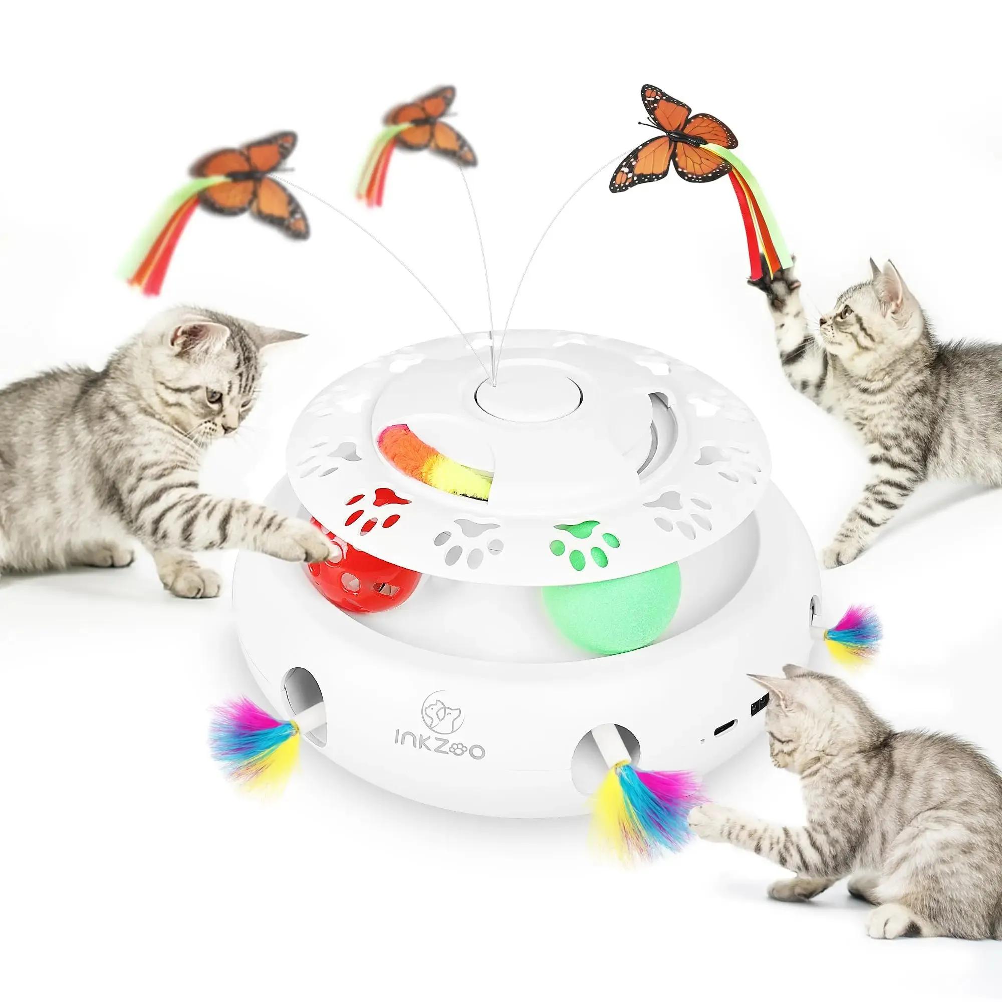Interactive Cat Toy with Smart Feather, Automatic Standby, and Type-C Charging - Ideal for Indoor Cats
