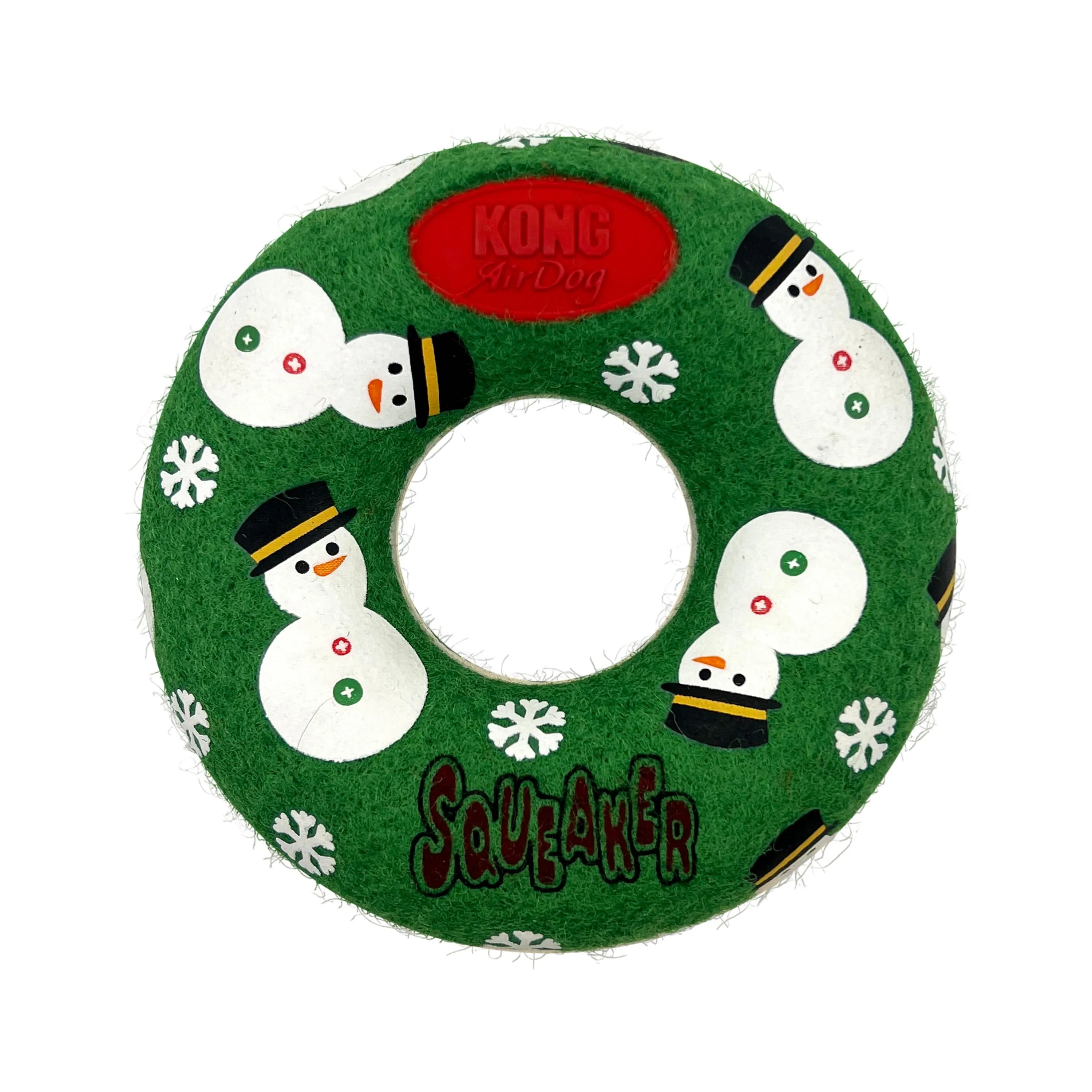 Kong Christmas Holiday AirDog Squeaker Donut Dog Toy