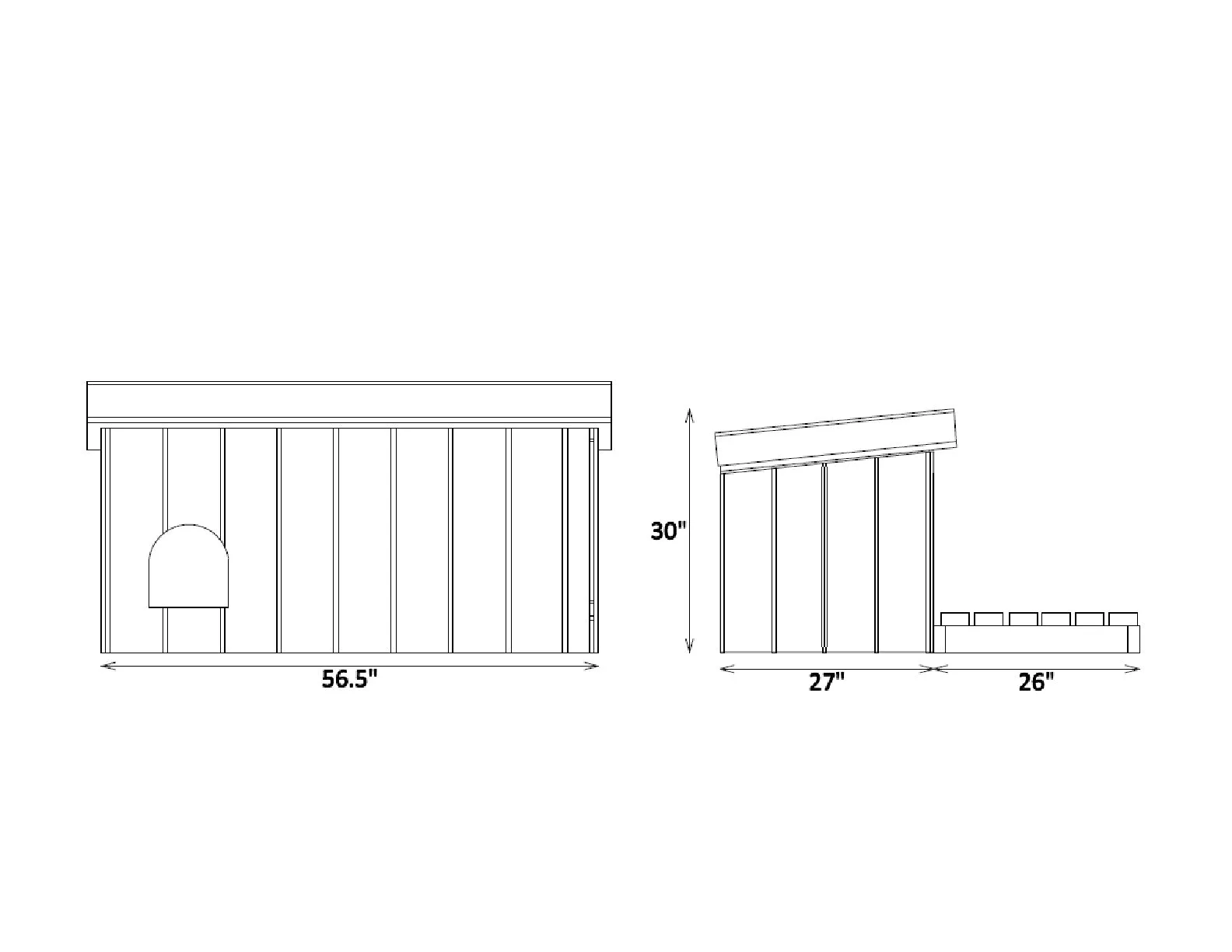 Outdoor Dog House With Patio DIY Plans - Doghouse Pet Puppy Shelter Medium Size