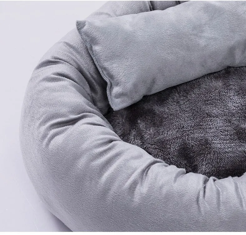 Pet Bed - Cute, ROUND PET SOFA Mat with Pillow. Winter Warm Pet House