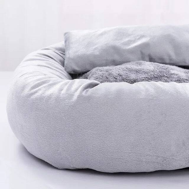 Pet Bed - Cute, ROUND PET SOFA Mat with Pillow. Winter Warm Pet House