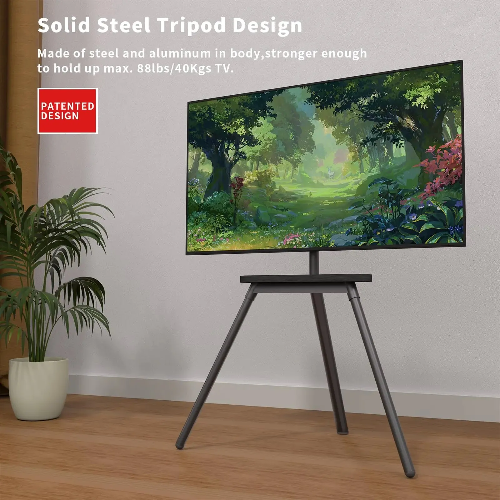 PUTORSEN 45 to 65 inch Universal Easel TV Stand (Black)