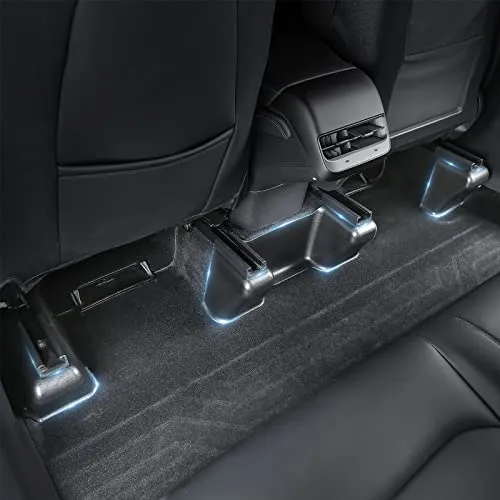Tesla Model Y Seat Slide Rail Pad Cover Seat Base. Kick Wrap Protectors Corner Cover Case Shell Matte Black 2021-2023 Tesla Model Y Accessories