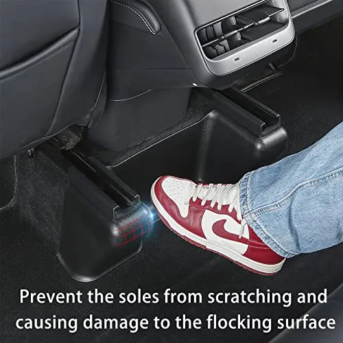 Tesla Model Y Seat Slide Rail Pad Cover Seat Base. Kick Wrap Protectors Corner Cover Case Shell Matte Black 2021-2023 Tesla Model Y Accessories