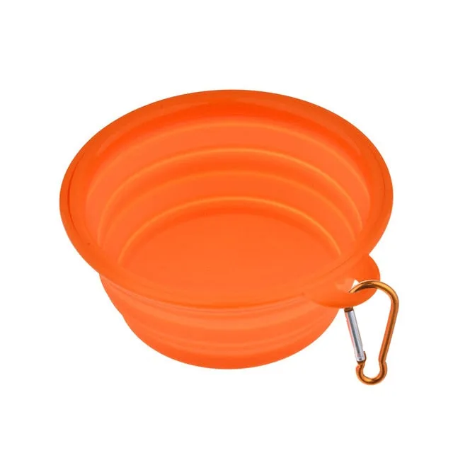 Travel Silicone Bowl Portable Foldable Collapsible Pet Bowl