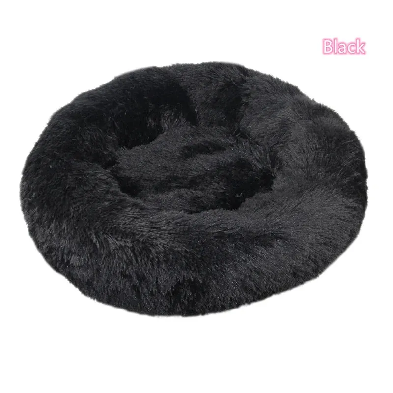 Ultra-Soft Plush Donut Cat Bed for Calming Comfort