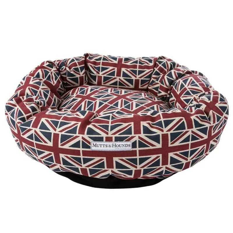 Union Jack Donut Dog Bed