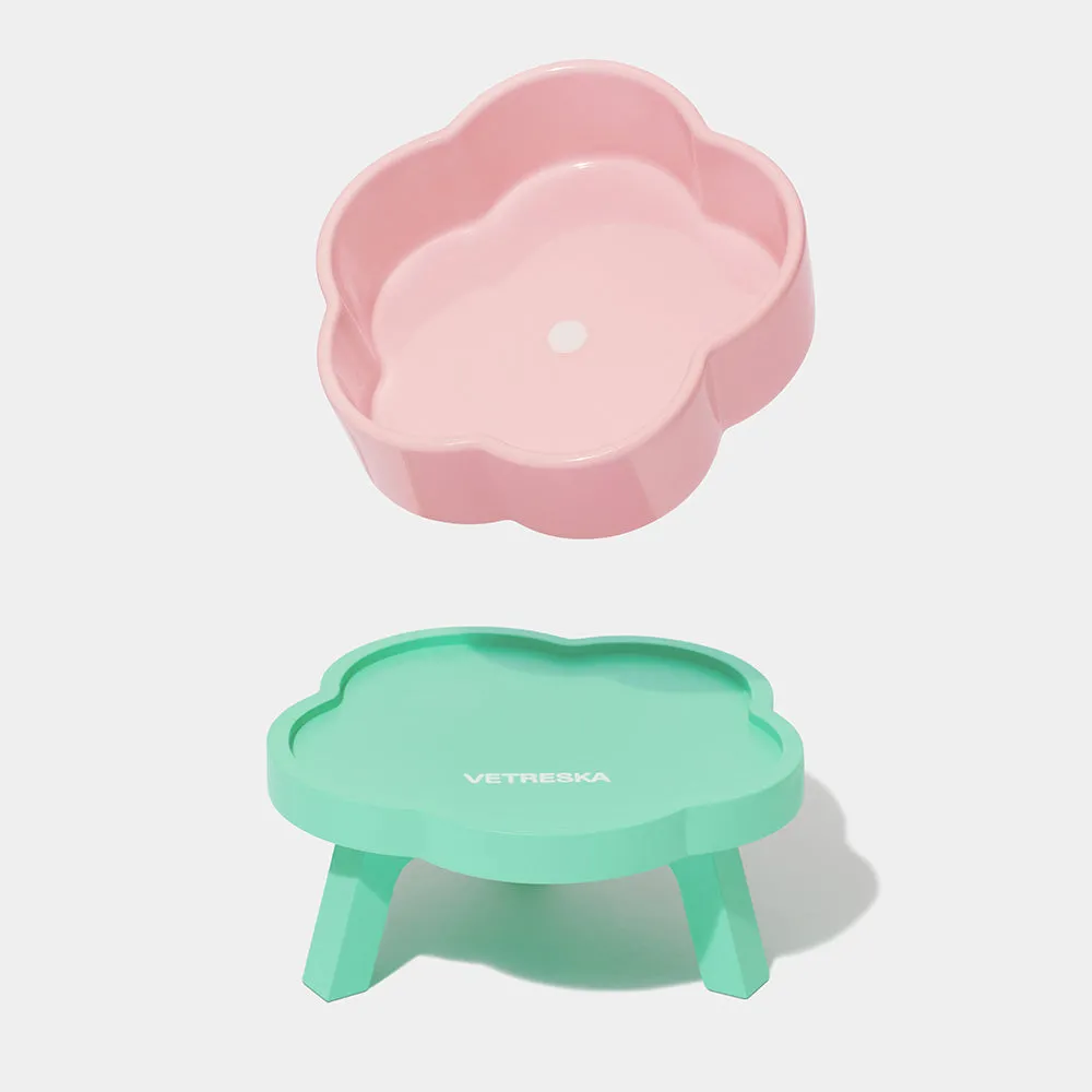 VETRESKA Flora Ceramic Elevated Bowl For Cats & Dogs