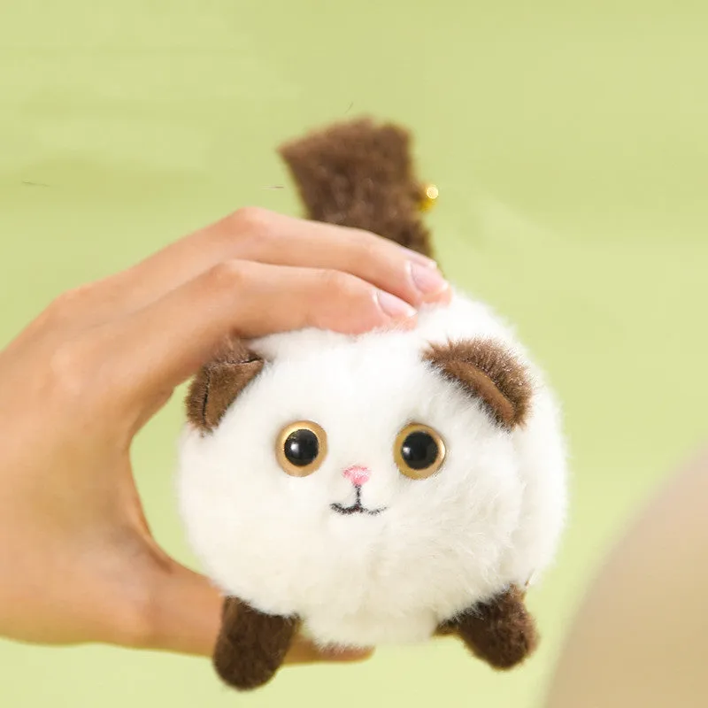 Wagging Tail Cat and Little Bunny Lucky Plush Drawstring Toys