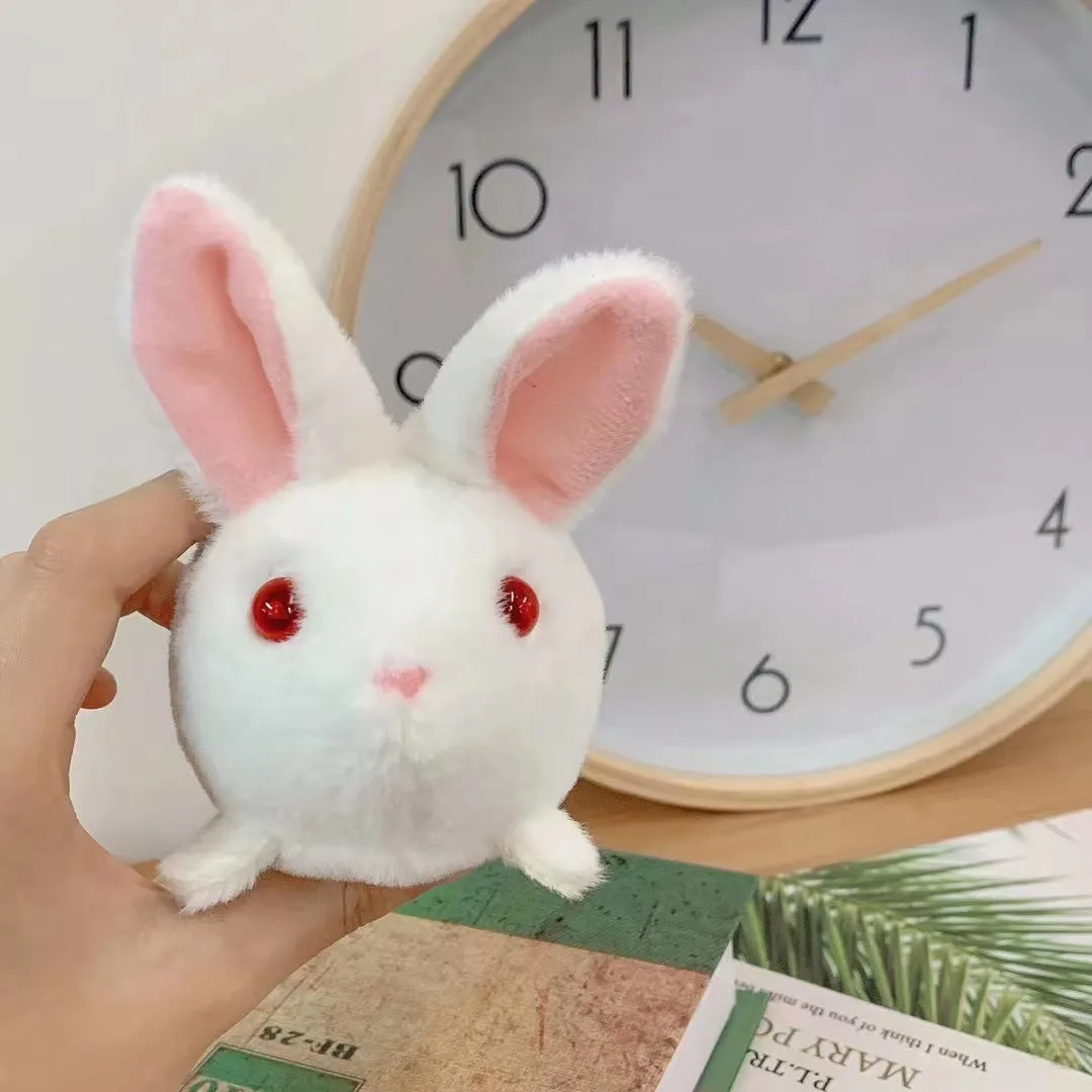 Wagging Tail Cat and Little Bunny Lucky Plush Drawstring Toys