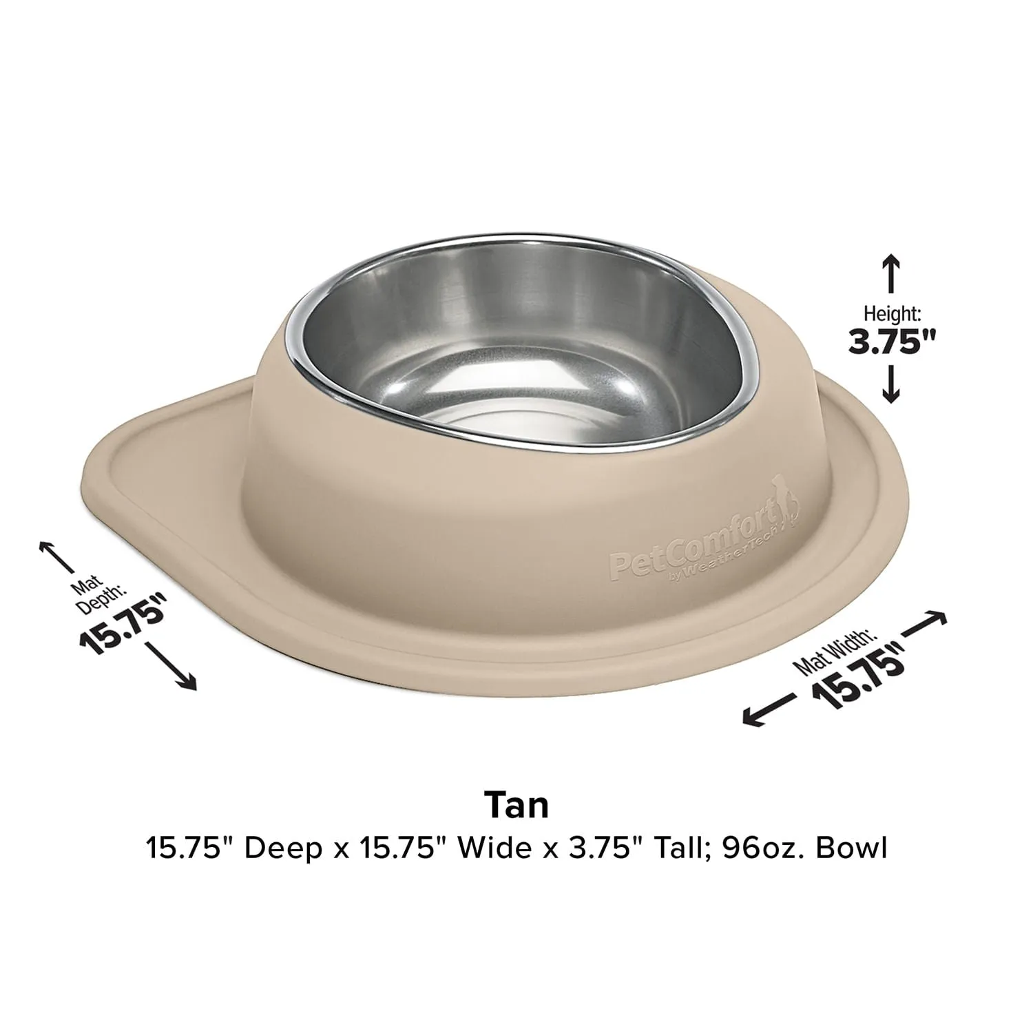 WeatherTech Single Low Pet Feeding System, Stainless Steel