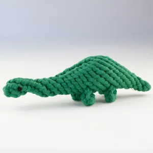 Willow Walks dinosaur dog rope toy in green