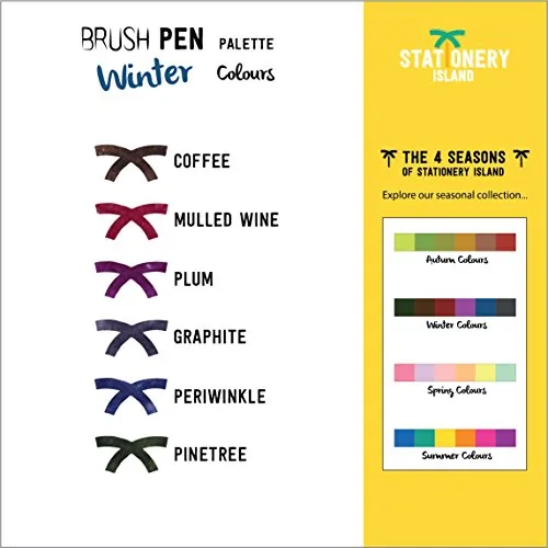 Winter Colours Brush Pens - Pack of 6