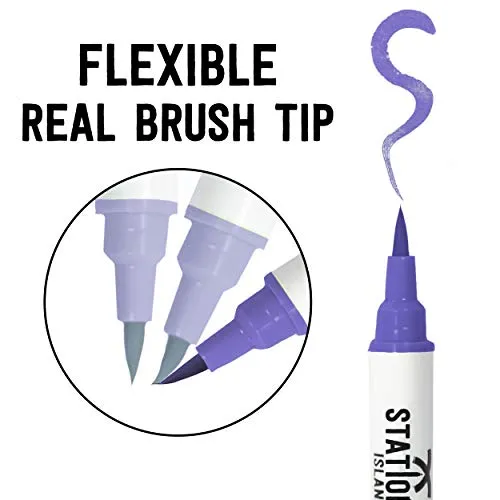 Winter Colours Brush Pens - Pack of 6